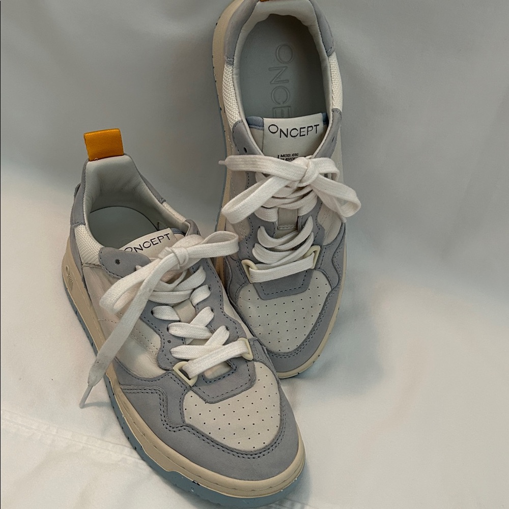 OnCept White and Blue Sneakers